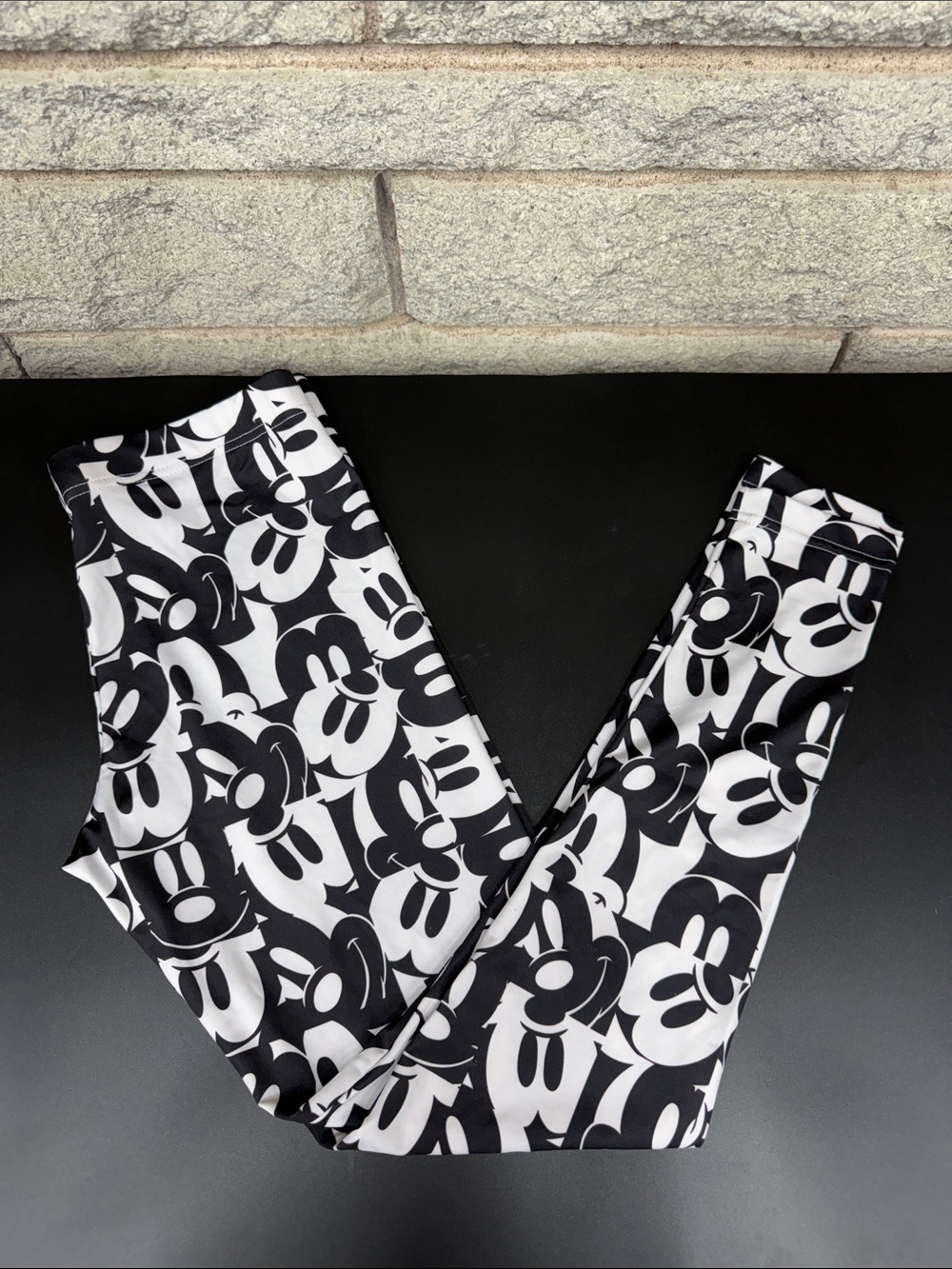 Disney Black & White Mickey Face Print Leggings